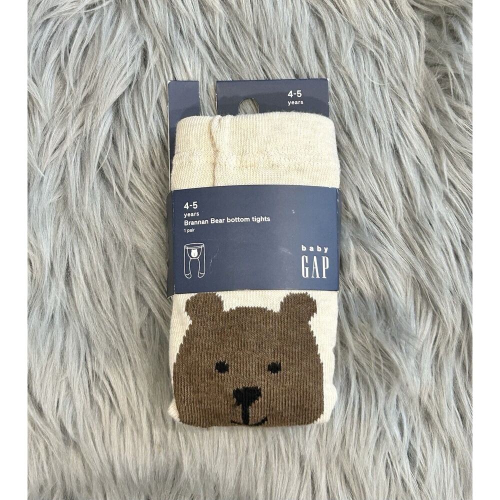 Baby Gap BRANNAN BEAR Tan Sweater Knit TIGHTS 4-5 Years